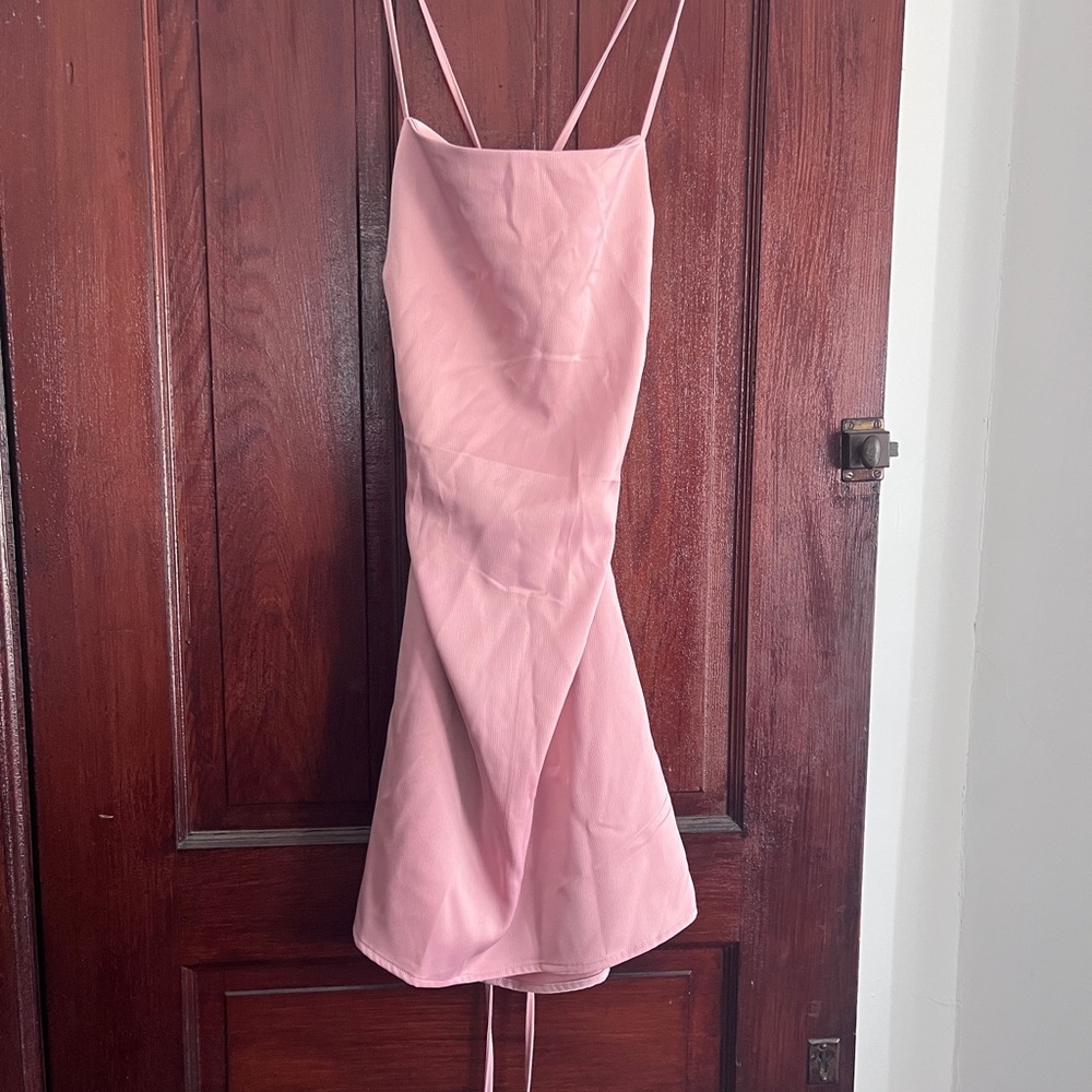 Nasty Gal Pink Backless Dress